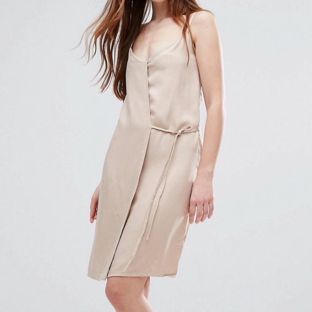 NWT Neon Rose wrap silk dress